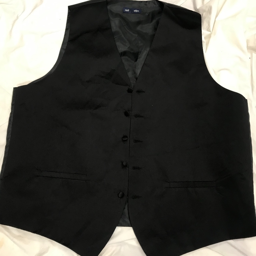 Neil Allyn Black Satin Vest Size Xlarge Long